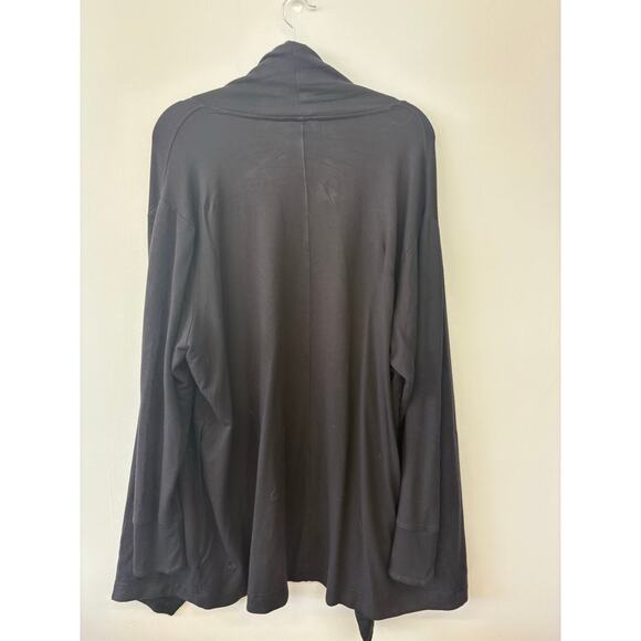 Athleta Pranayama Wrap Black Open Front Cardigan with Pockets Size XL - Picture 6 of 6